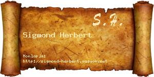 Sigmond Herbert névjegykártya